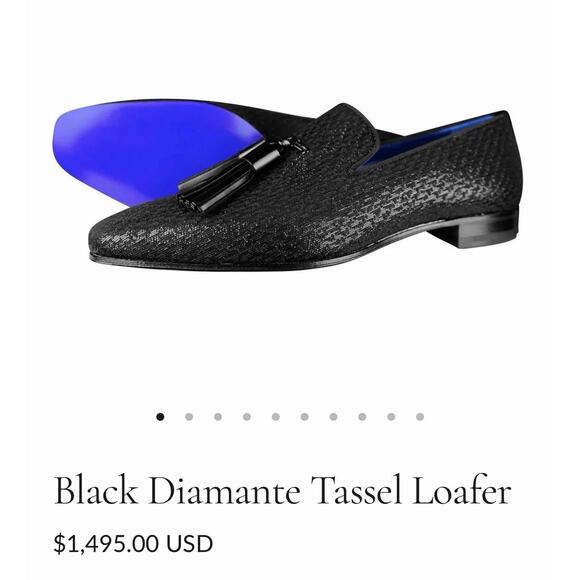 Sebastian Cruz Couture Men’s Black Slip Sequin Loafers Tassle 40 Size 7.5 $1495 main image 9